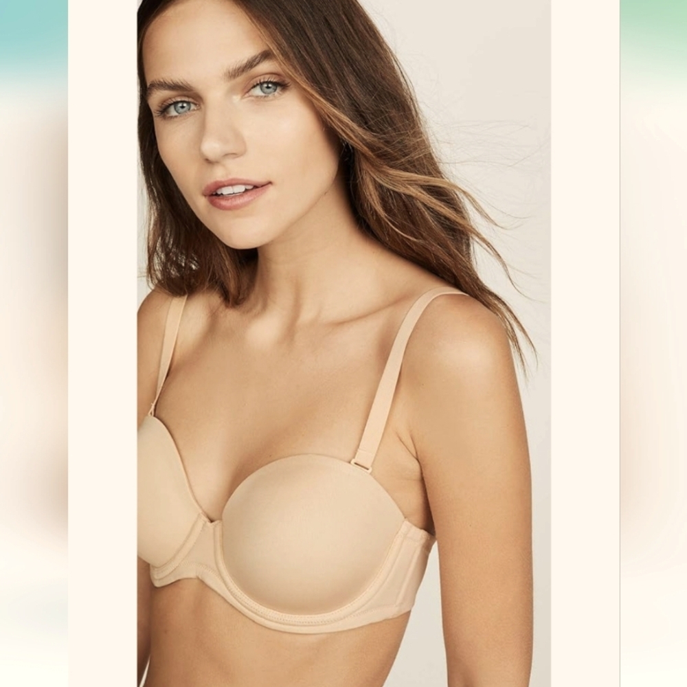 NWT WACOAL CONVERTABLE STRAPLESS BRA SAND NUDE 36D